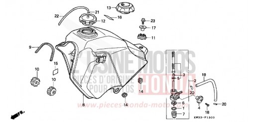 RESERVOIR A CARBURANT NX250L de 1990